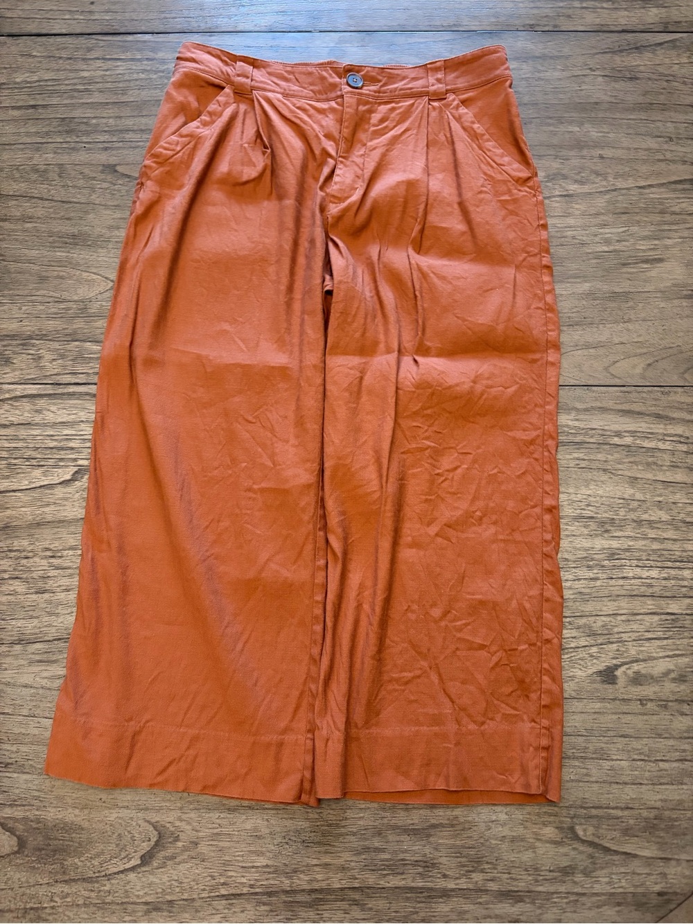 CABI- High-Waist Rust Orange Wide-Leg Women's Skirt